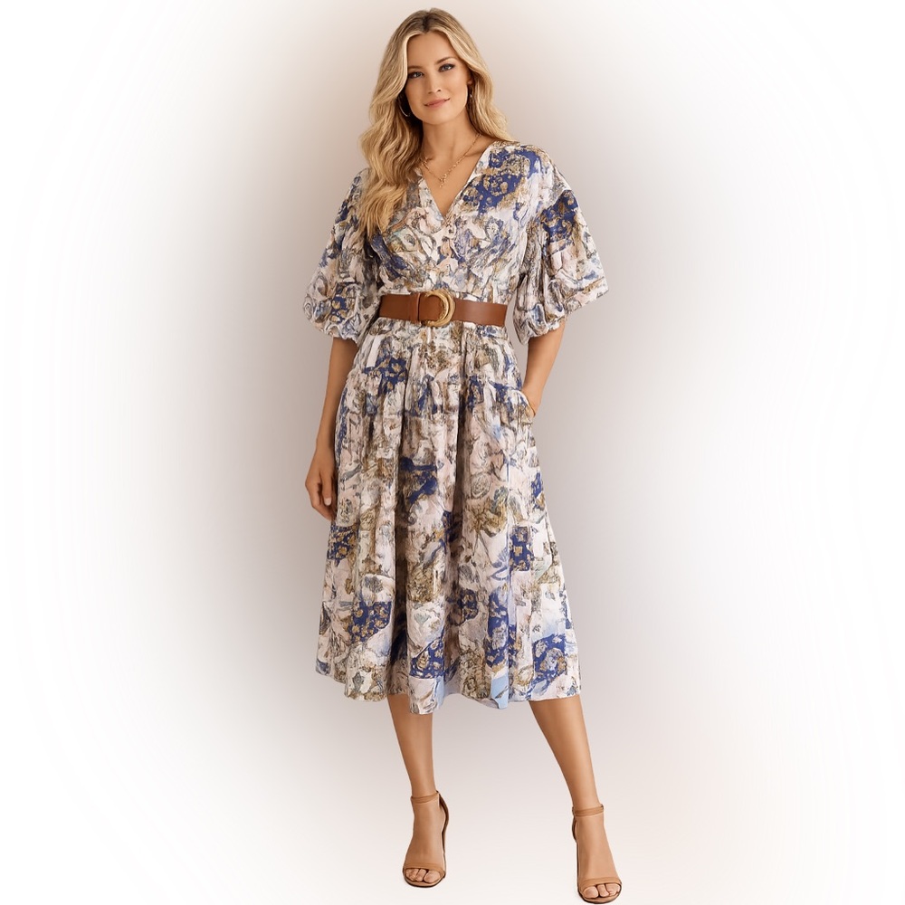 Annick Boho Patchwork Midi Dress,  size small